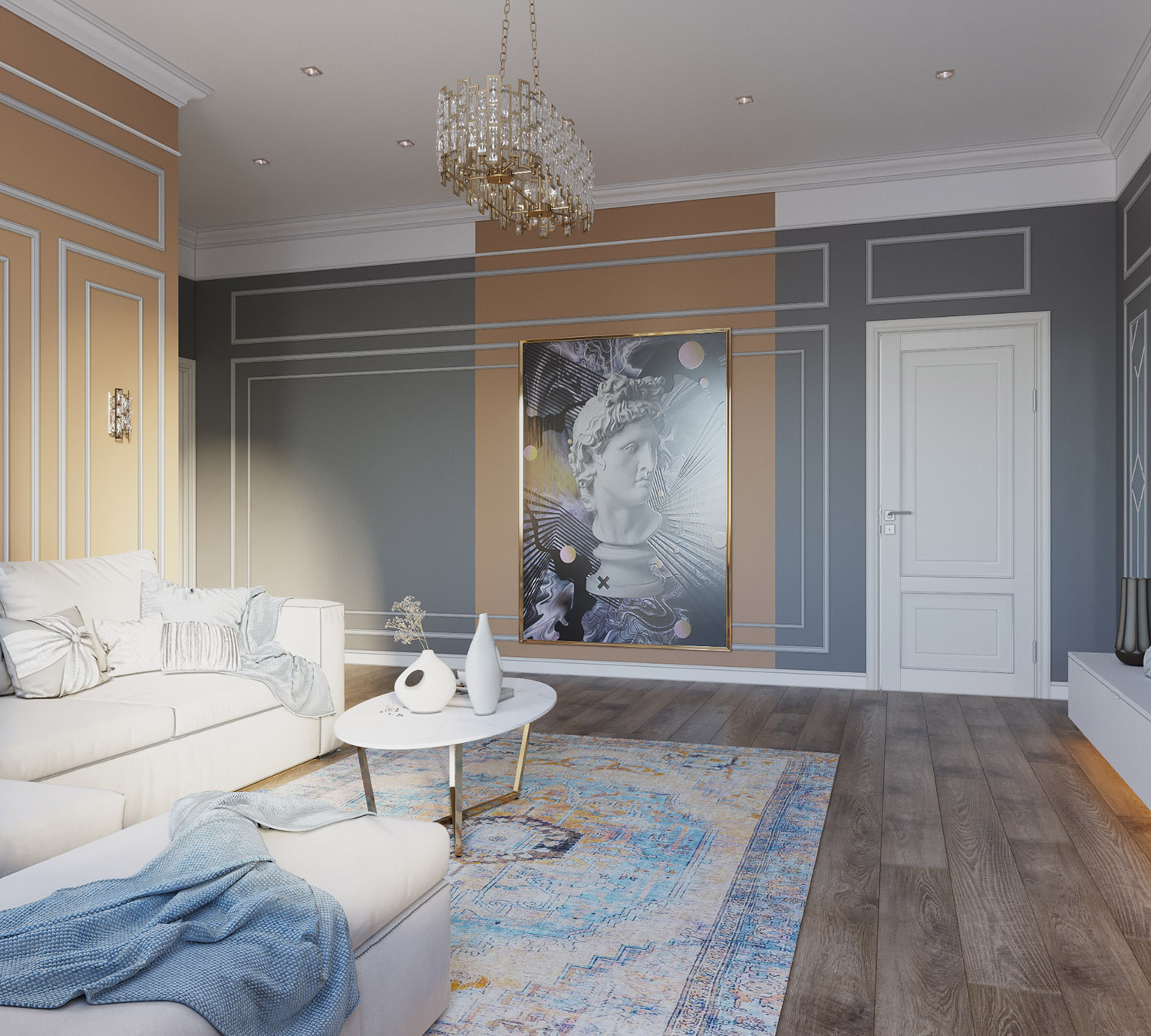 Дизайн гостиной в современной классике