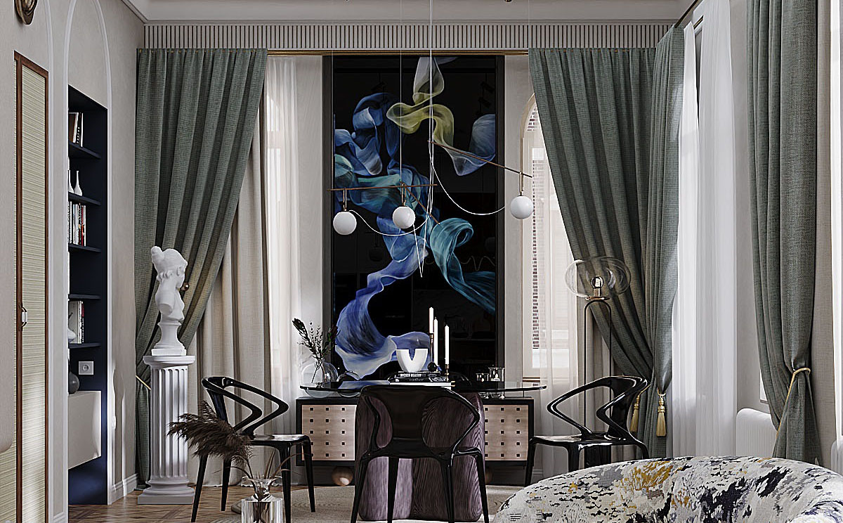 НеоВитраж BREEZE 24 в интерьере гостиной