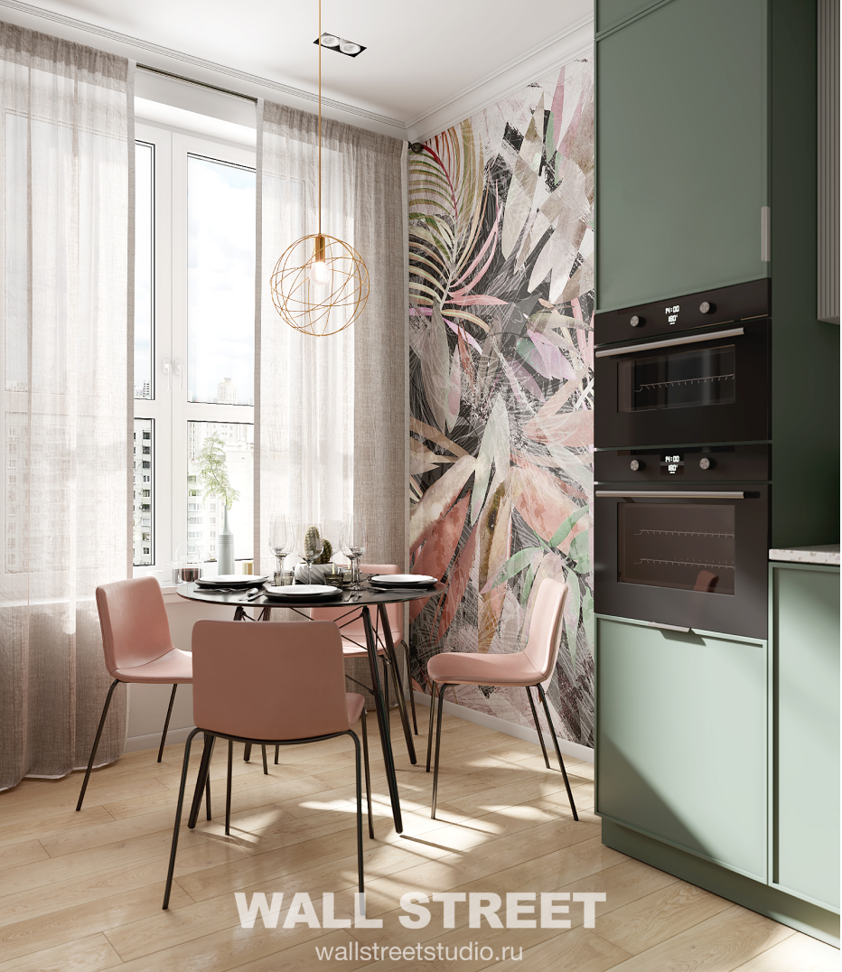 обои Selva в интерьере кухни