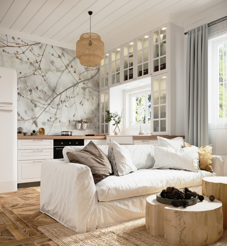 обои VETVE в интерьере кухни