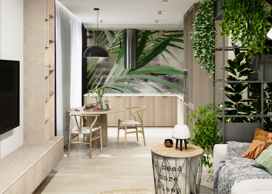 Обои Alive22 в интерьере кухни